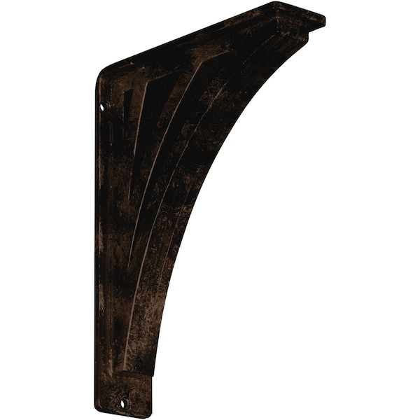 Ekena Millwork Nevio Wrought Iron Bracket, (Triple center brace), Antiqued Bronze 2"W x 7 1/2"D x 10"H BKTM02X07X10TNEABZ - main